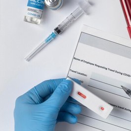 A Nightingale nurse preparing a confidential STD test sample in Dubai